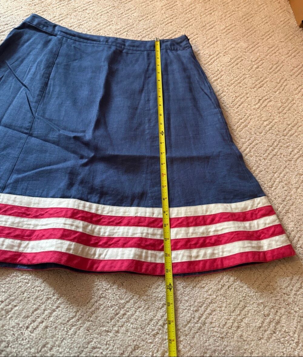 Boden Linen Chambray Side Zip A-Line Skirt - Picture 2 of 6